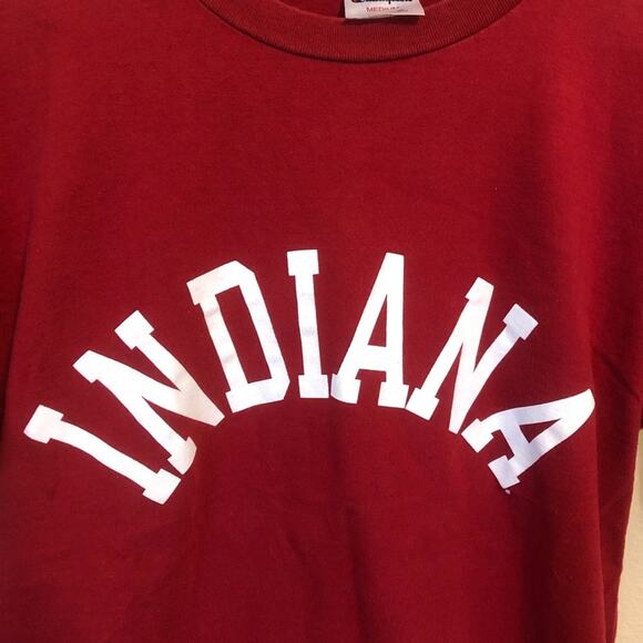 Champion Indiana Short Sleeve Tee Shirt Women's Medium Red Cotton Hoosier Top - Picture 3 of 7